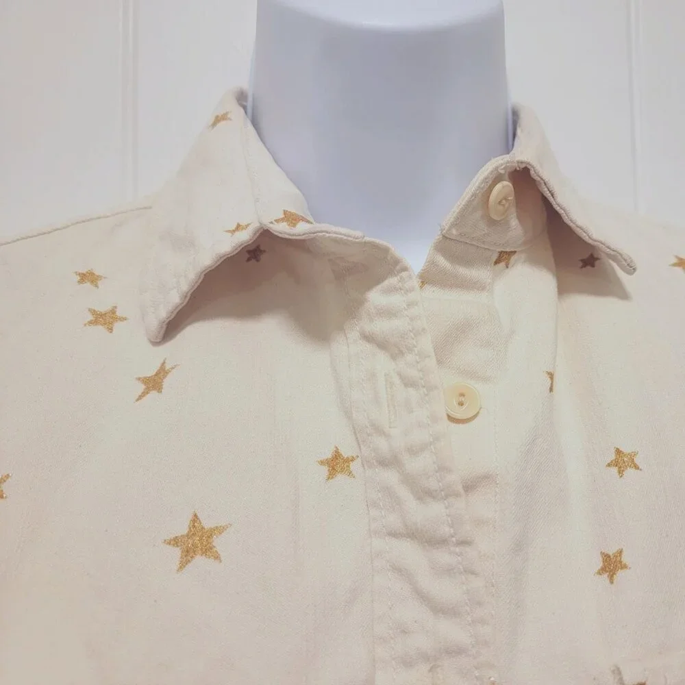 J.Crew Gold Star Ecru Heavyweight Chambray Shirt Jacket XS